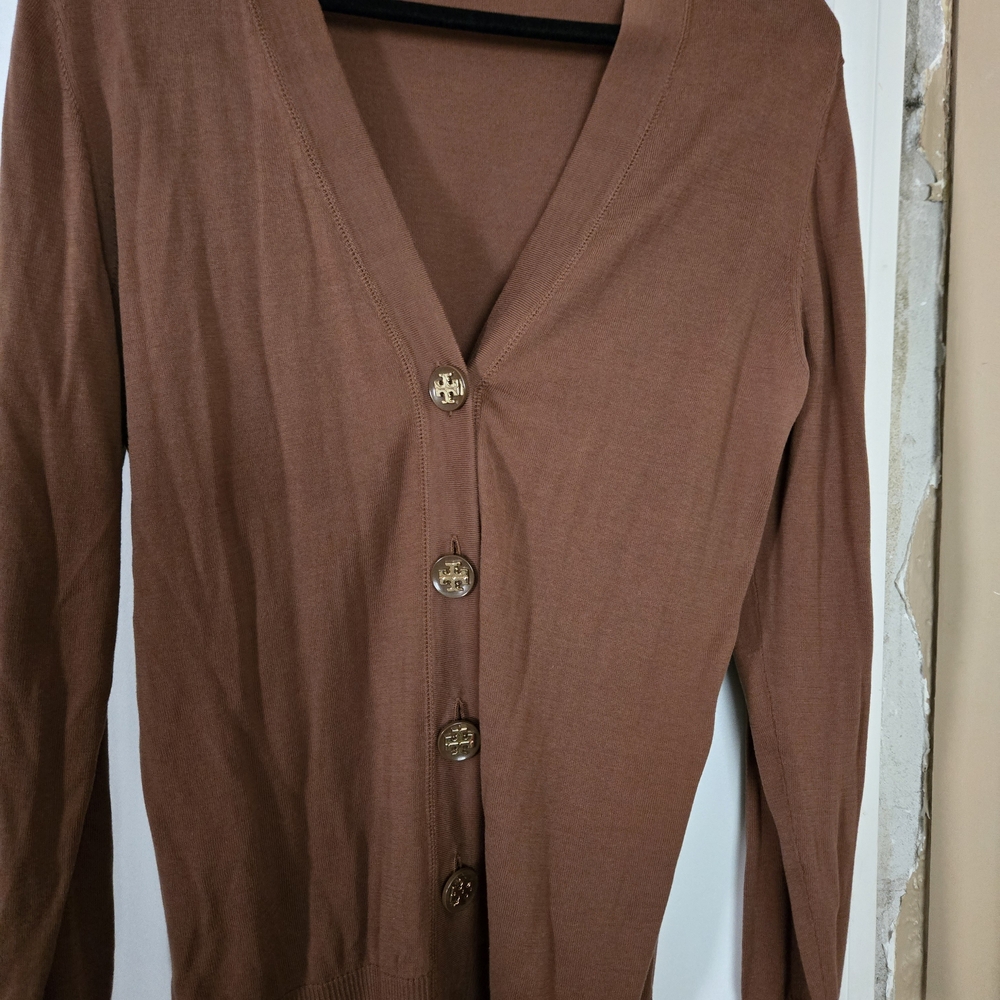 Tory Burch Brown Knit Cardigan Sweater